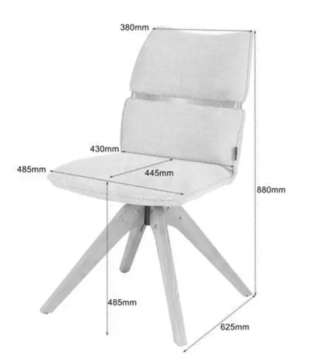 Stuhl MAROU - drehbar, Stoff, Beige