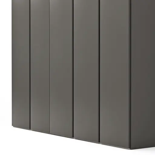 Drehtürenschrank Loretto - B ca. 254 cm, Melamin matt, Anthrazit