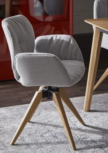 Armlehnstuhl Saltino - Stoff, Hellgrau