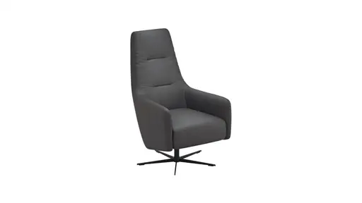 Relaxsessel Rufus - inkl. Relaxfunktion, Leder, Anthrazit