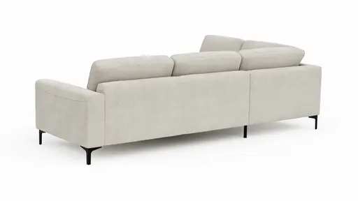 Ecksofa Oviedo - 2,5-Sitzer mit Ecke rechts, Stoff, Natur