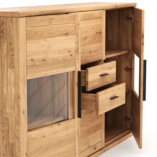 Highboard Faro 6.0 - Wildeiche massiv, natur, geölt