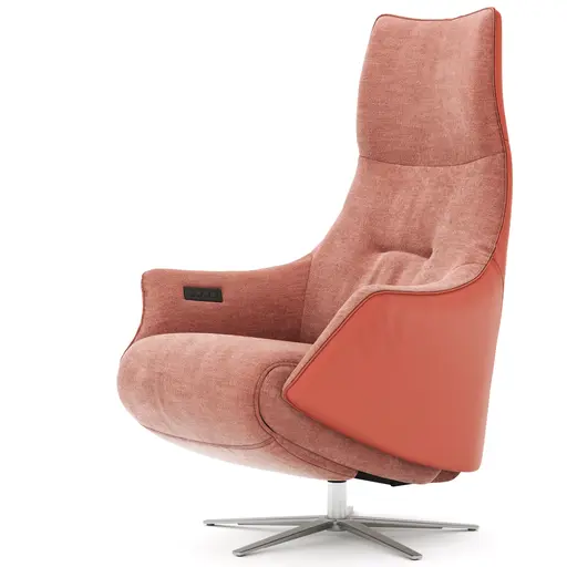 Relaxsessel Girona -  inklusive motorischer Relaxfunktion, Stoff, Leder, Rose