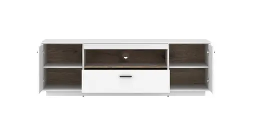 TV-Lowboard - B ca. 160 cm, Alpinweiß, Viking Eiche Nachbildung