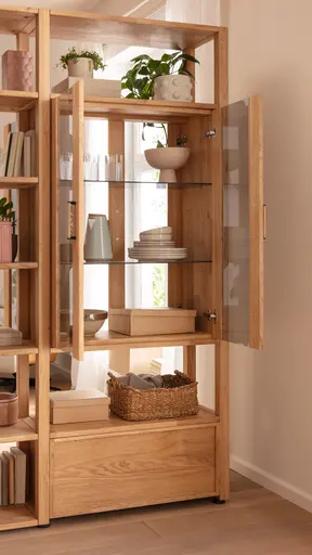 Wohnwand Elara - Eiche massiv, legno geölt