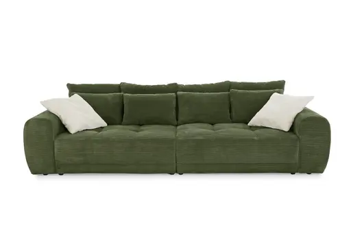 Megasofa JANNI - 3-Sitzer, Stoff, Dunkelgrün