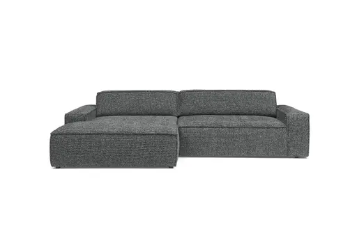 Ecksofa - Longchair links mit 2-Sitzer, Sitzvorzug motorisch, Stoff, Anthrazit