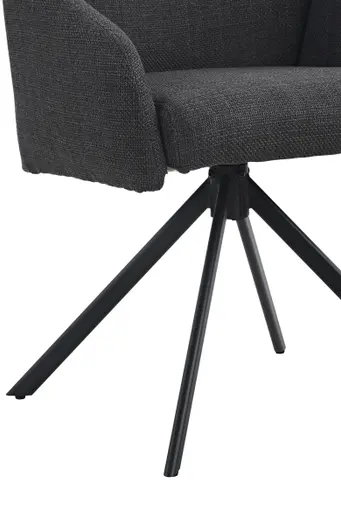 Armlehnstuhl - drehbar, Stoff, Anthrazit-Schwarz