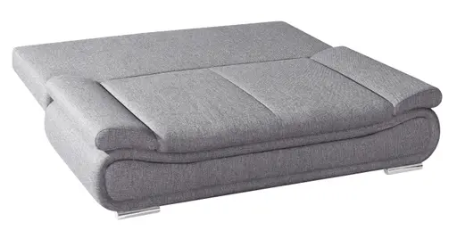 Querschläfer - Schlaffunktion mit Bettkasten, Armlehne verstellbar, Stoff, Grau