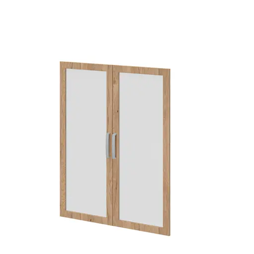 Türen-Set- B ca. 84 cm, Glas, Eiche Dekor