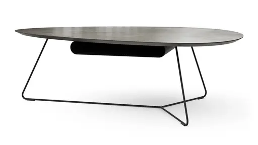 Couchtisch Fano - LBH ca. 121x75x38 cm, HPL Laminat, Graubraun