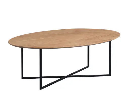 Couchtisch - LB ca. 115x70 cm, Wildeiche massiv geölt, Schwarz