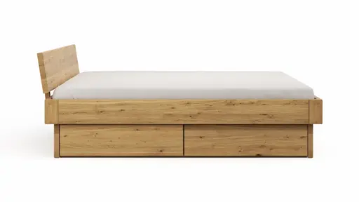 Bettgestell 1660 - Liegefläche ca. 180x200 cm, Wildeiche massiv, geölt