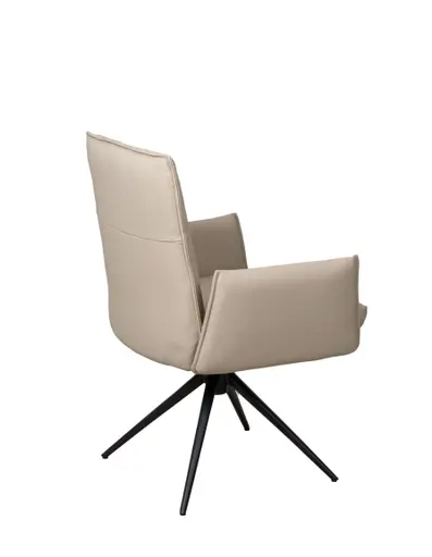 Armlehnstuhl MARCELLA - drehbar, Leder, Latte