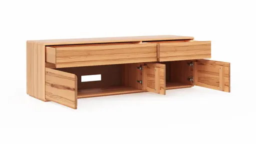 Mediaboard Hillsboro - inkl. Beleuchtung, Buche/Kernbuche natur, geölt