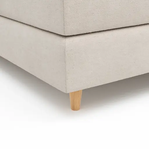 Boxspringbett Aspö - Liegefläche ca. 180x200 cm, Stoff, Ecru