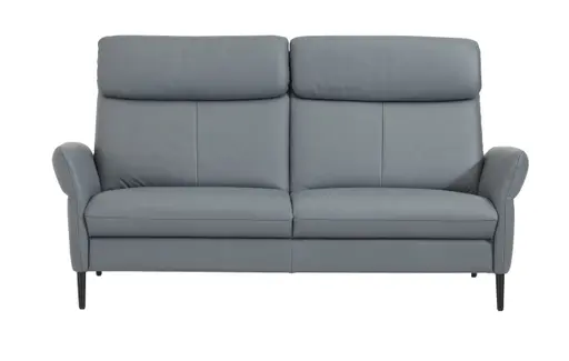 Sofa Fresno - 2,5-Sitzer, Rücken echt, Leder, Hellblau