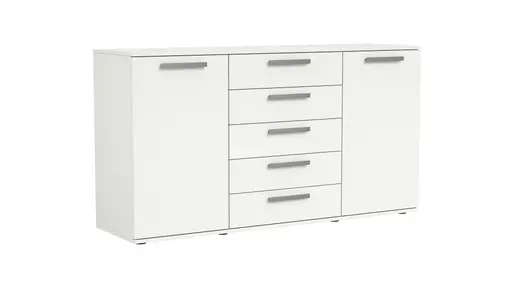 Kommode Viana - Holzwerkstoff, Weiß