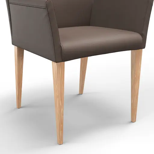 Armlehnstuhl Floriana - Leder, Espresso