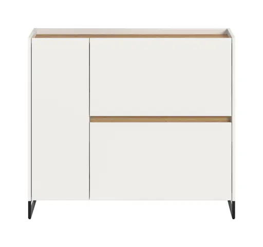 Schuhkipper - B ca. 110 cm, Weiß, Artisan Eiche Nachbildung