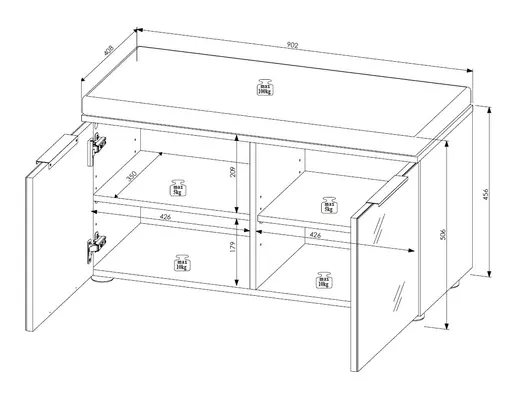 Garderobe - inkl. Sitzkissen, Weiß
