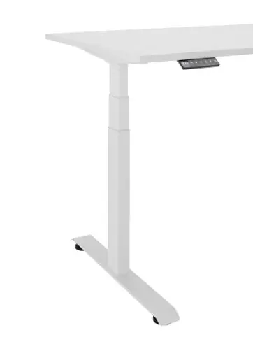 Eckschreibtisch - höhenverstellbar, LB ca. 185x77 cm, Weiß