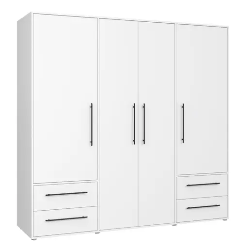 Drehtürenschrank FATHIE- B ca. 206 cm, Weiß