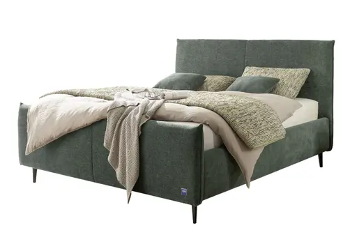 Polsterbett EM Soline - mit Lattenrost, ohne Matratzen, Liegefläche ca. 160x200 cm, Stoff, grün