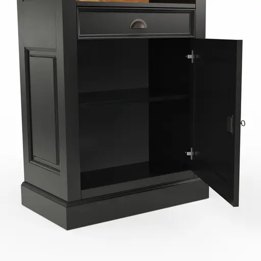 Bücherschrank Louisiana - teilmassiv, Schwarzgrau