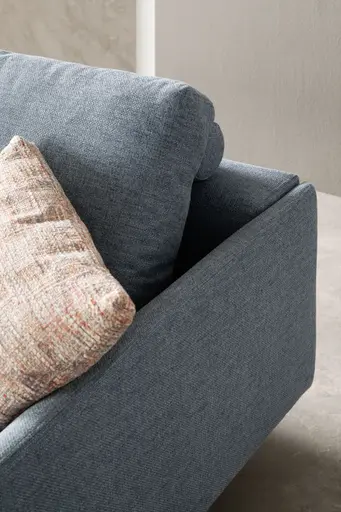 Ecksofa Cuneo - Ecke links mit 2,5-Sitzer, Stoff, Hellblau