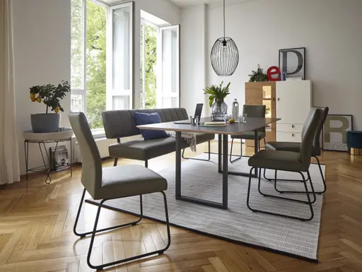 Polsterbank Carmelo - Breite ca. 183 cm, Leder, Olive