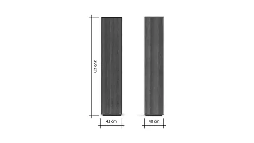 Vitrine Saratoga - rechts, Buche massiv, silbergrau geölt