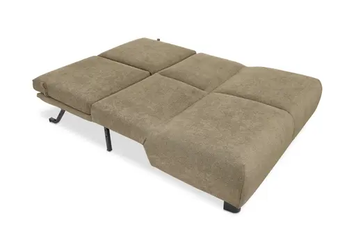 Faltsofa EBBY - 2-Sitzer ohne Armlehne, 140 cm inkl. Schlaffunktion, Stoff, Braun