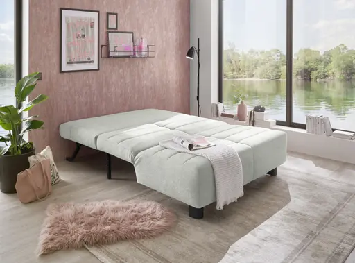  Faltsofa Easy - 2-Sitzer ohne Armlehne, ca. 140 cm inkl. Schlaffunktion, Stoff, Grau