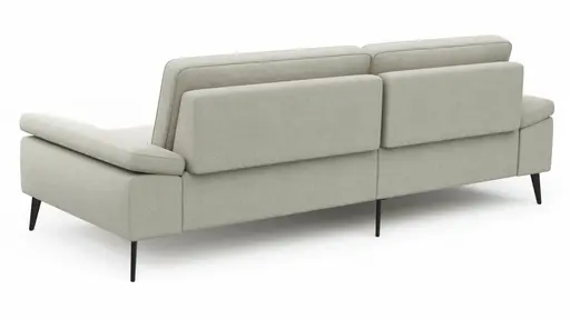 Ecksofa Houston - Longchair groß links mit 1,75-Sitzer, inkl. Sitztiefenverstellung und Armlehne klappbar, Stoff, Natur