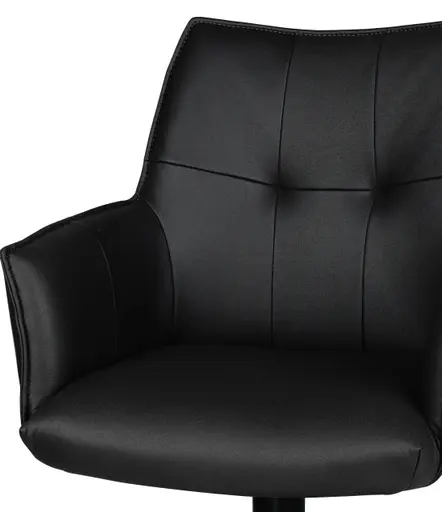 Barhocker MAKANA - drehbar, höhenverstellbar, Stoff, Schwarz