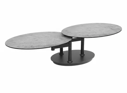 Couchtisch - Platte drehbar, BHT ca. 90-150x60x42 cm, Keramik, Silver