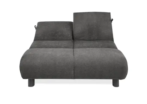 Faltsofa EBBY - 2-Sitzer ohne Armlehne, 140 cm inkl. Schlaffunktion/Relaxfunktion, Stoff, Dunkelgrau