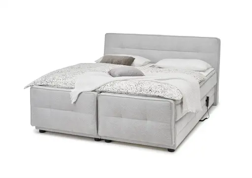 Boxspringbett- Liegefläche ca. 180x200 cm, Stoff, Hellgrau