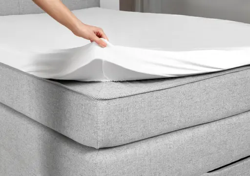 Boxspringbett- Liegefläche ca. 140x200 cm, Stoff, Silber