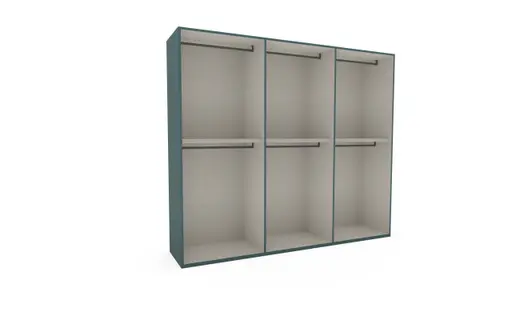 Drehtürenschrank Loretto - B ca. 280 cm, Lack matt, Salbeigrün
