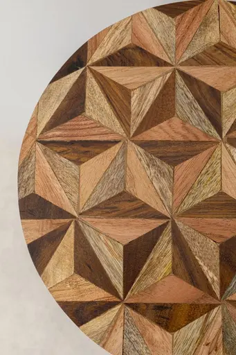 Beistelltisch- DH ca. 25x50 cm, Geo Braun, Stahl, Gold