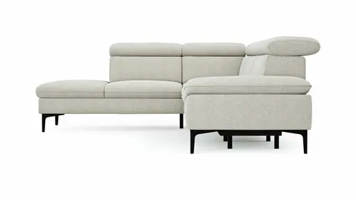 Ecksofa Felipa - Ecke links mit 2,5-Sitzer inkl. Armlehne verstellbar und Rückenlehne/Sitztiefe verstellbar (motorisch), Stoff, Natur