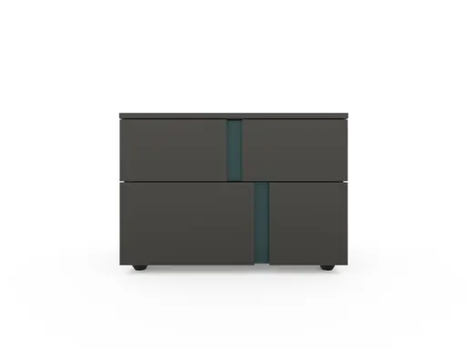 Nachttisch Loretto - Lack matt, Steingrau