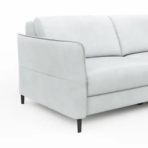 Sofa Mendoza - 2,5-Sitzer, Relaxfunktion (motorisch), Armlehne verstellbar, Leder, Eisblau