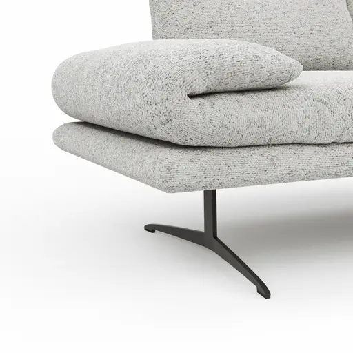 Sofa Lucero 2.0 - 2-Sitzer klein inkl. Drehsitz, Rollout-Armlehne und Sitztiefe verstellbar, Stoff, Offwhite