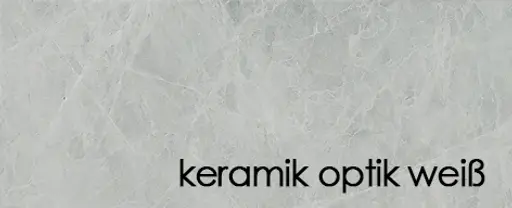 Esstisch - LB ca. 200x100 cm, Keramikoptik weiß, Schwarz