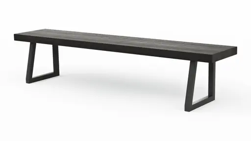 Holzbank Clifton - Breite ca. 200cm, Zerreiche massiv, smoked