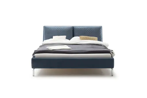 Polsterbett Farenza - Liegefläche ca. 180x200 cm, Velour, Azurblau