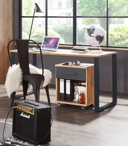 Schreibtisch- LB ca. 140x70 cm, Eiche Dekor, Graphit